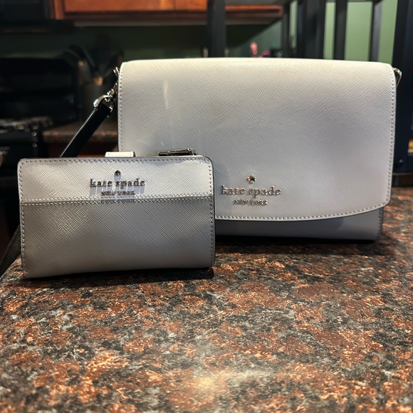 Kate Spade Gray Crossbody Bag and Wallet Set - Picture 1 of 5